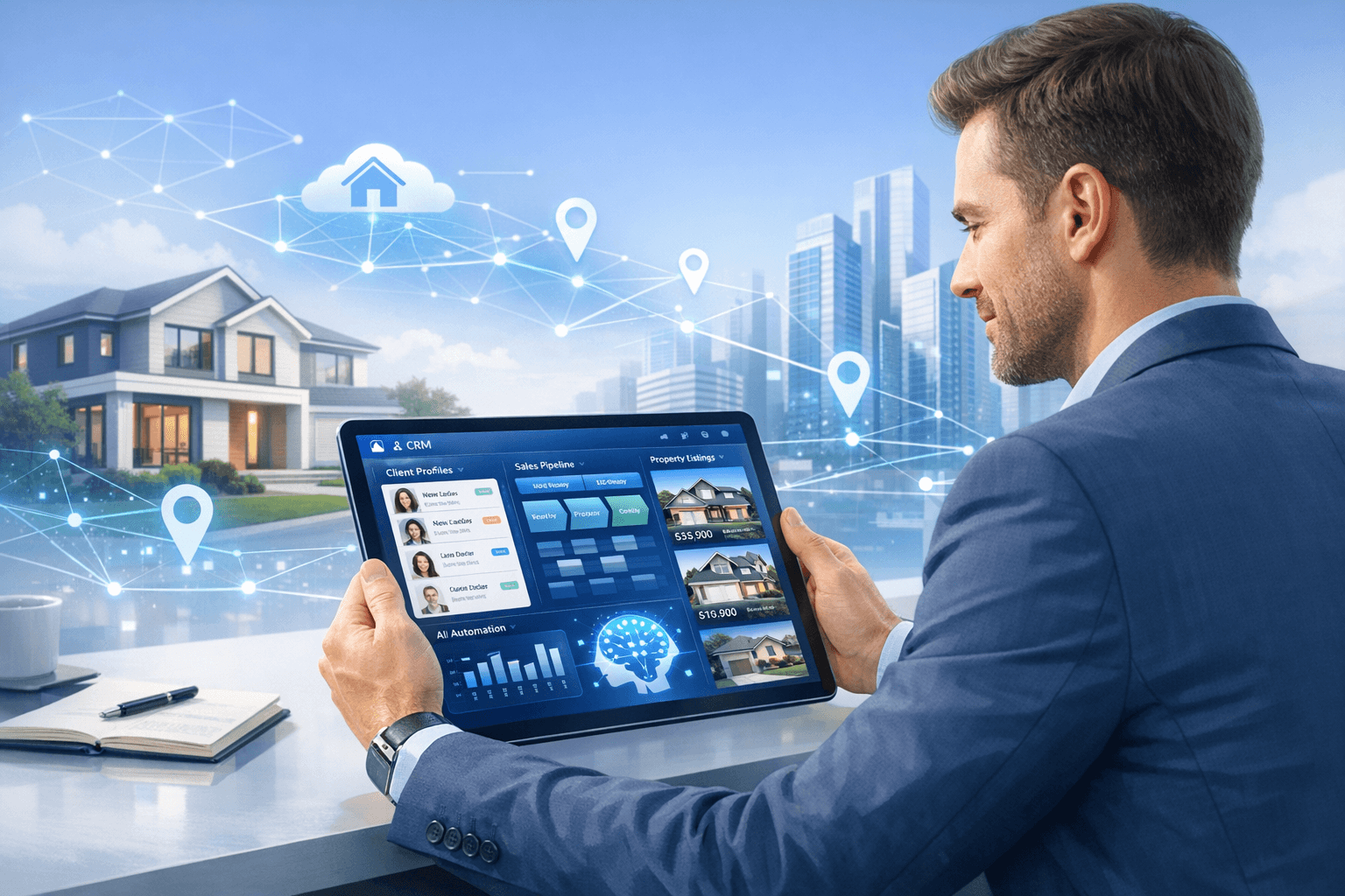 employe using Real Estate CRM software 