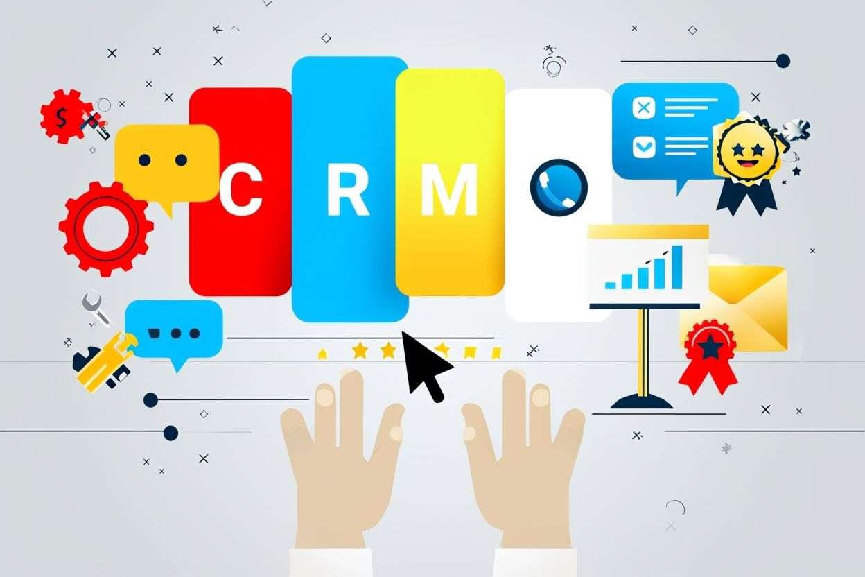 Vibrant-Digital-Illustration-Showcasing-Customer-Relationship-Management-Elements