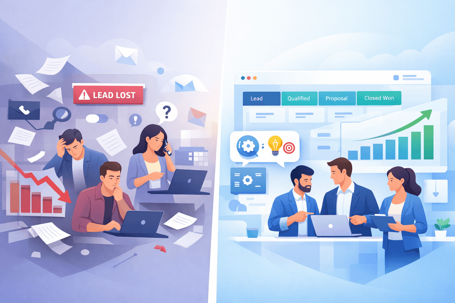 Image shows the difference betweenSales process