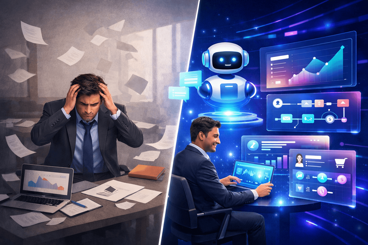 image shows the difference between ai and manual work